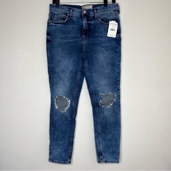 Free People NWT High Waist Skinny Distressed Jeans - Picture 4 of 15